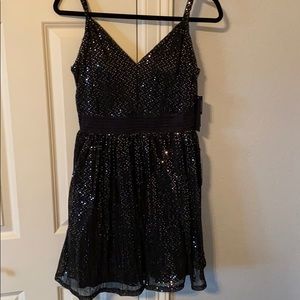 Black & Silver Party Social Dress NWT